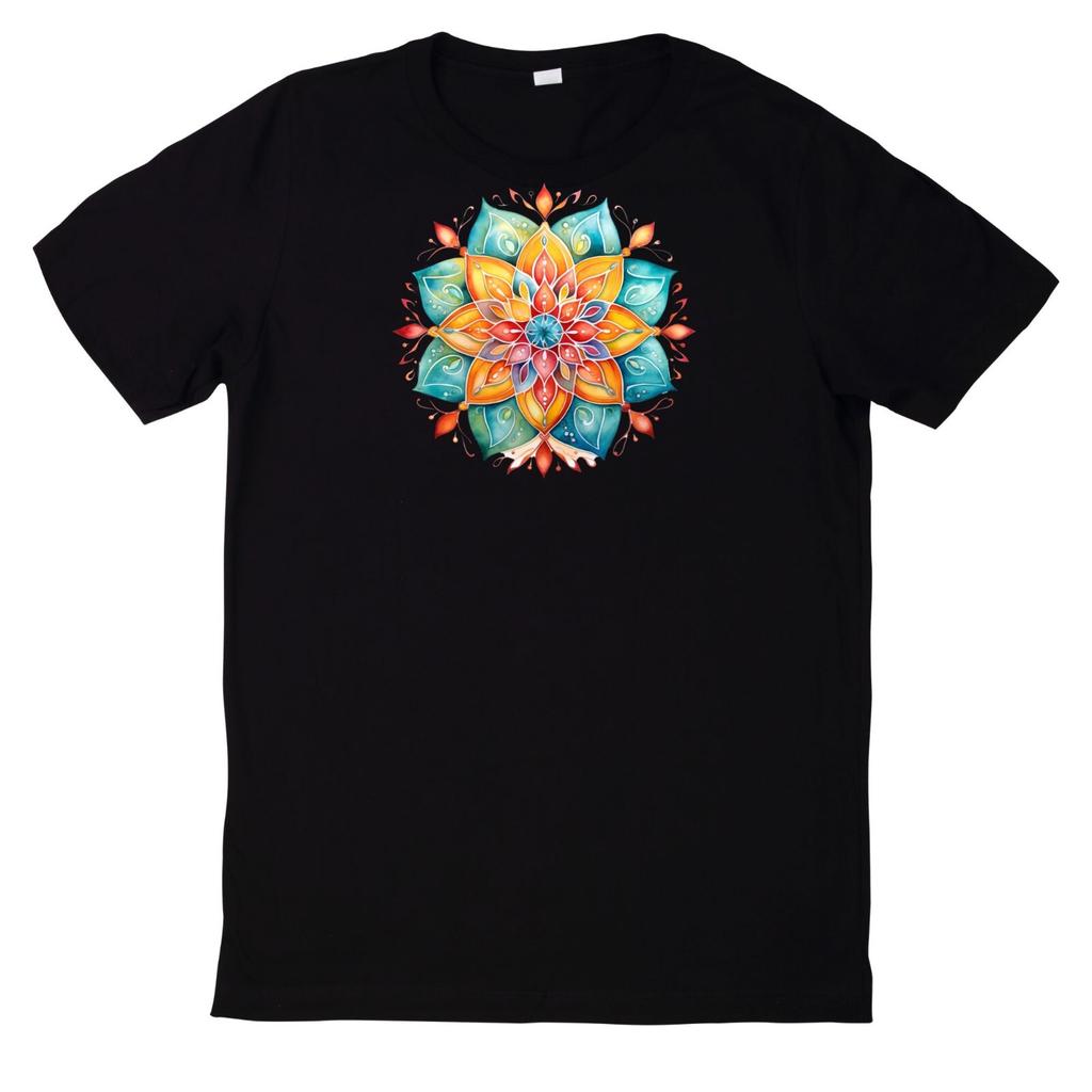 T-Shirt Aquarell Mandala Motiv BaumwolleWird in neuem Fenster oder Tab geöffnet