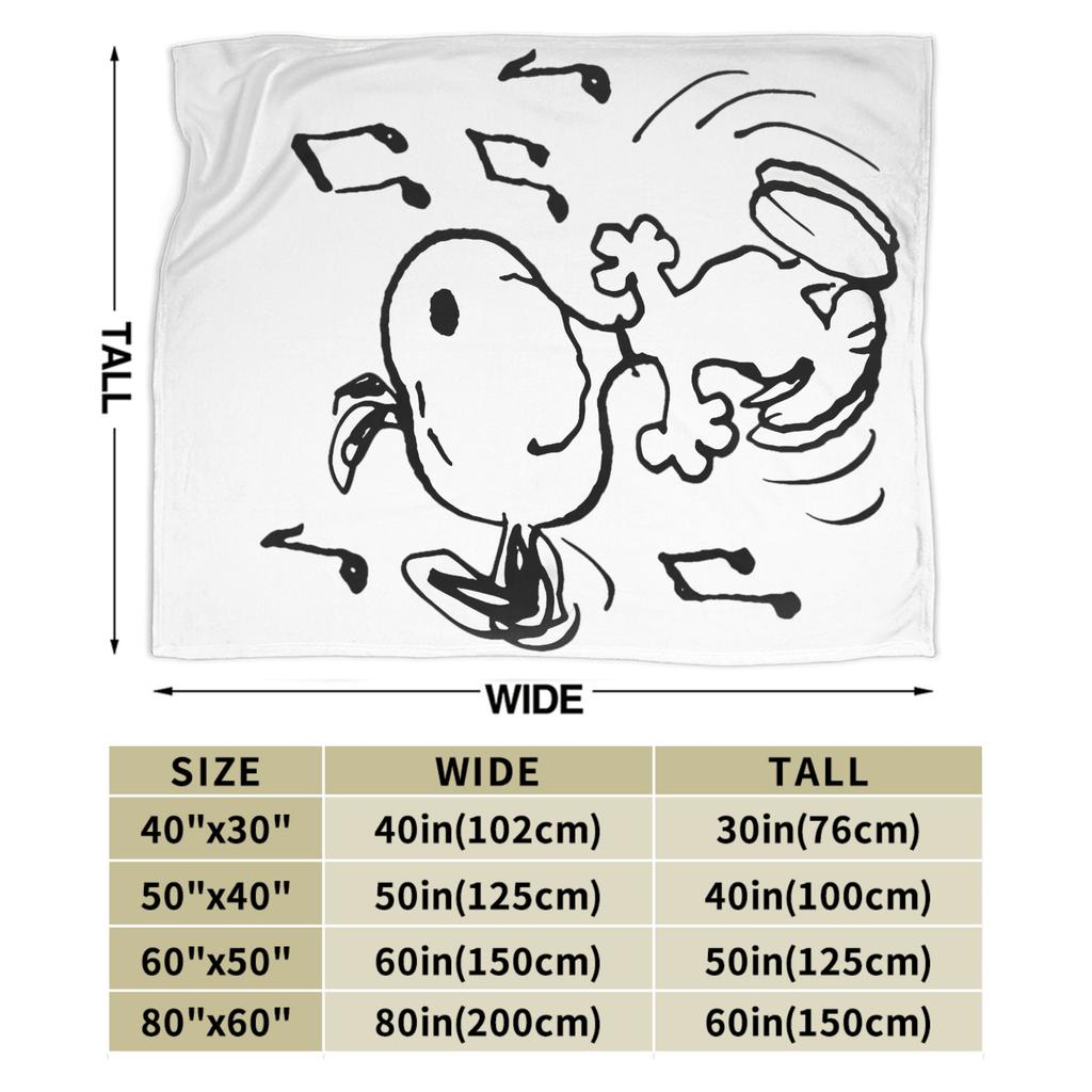 Snoopys Dancing Flannel Blanket Cartoon Vintage Throw Blankets for Sofa Bedding Lounge 200x150cm Bedspreads,