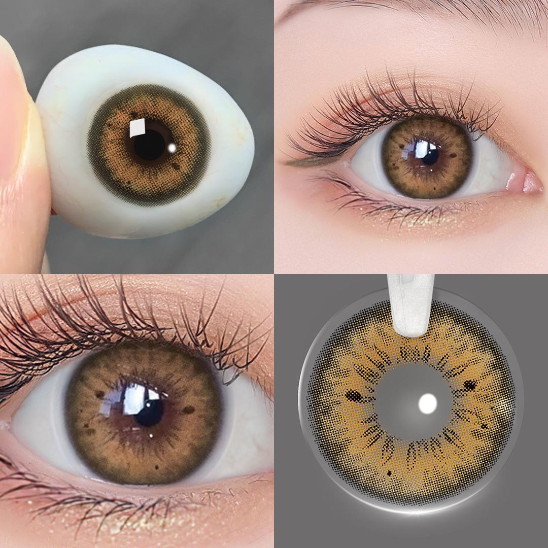 

Magister 1 пара контактних лінз природного кольору Лінзи для блакитного ока Коричневі контактні лінзи Beauty Pupils Makeup Кольорові лінзи з безкоштовним футляром для лінз коричневий