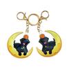 Double-Sided Leather Dog Keychain - Creative Puppy Cartoon Design for Mid-Autumn Festival