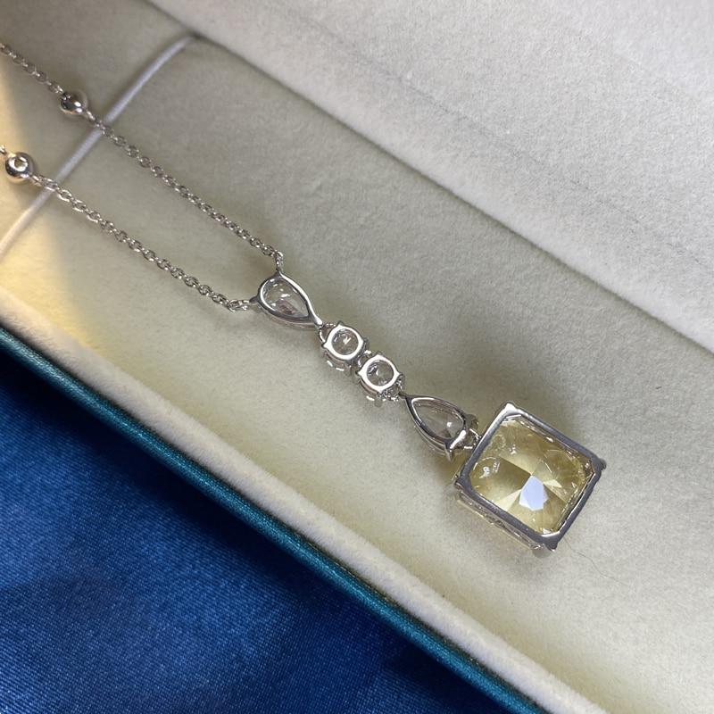 100 %925 Sterling Silver Sparkling Topaz High Carbon Diamond Pendant Necklace Wedding Party Bridal Fine Jewelry Wholesale