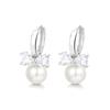 Bow Zircon Ear Buckle Tide High-End Temperament Bead Earrings Tide Design Stud Earrings