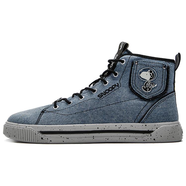 

new SNOOPY x Anta Abrasion Resistant Slip Resistant High top Skateboard Shoes Men s Blue Black 39