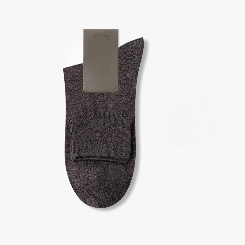 

Male Spring and Autumn Pure Color Cotton 7A Antibacterial Sweat Absorption Deodorant Boneless Tube Socks 1 pair темно-коричневого