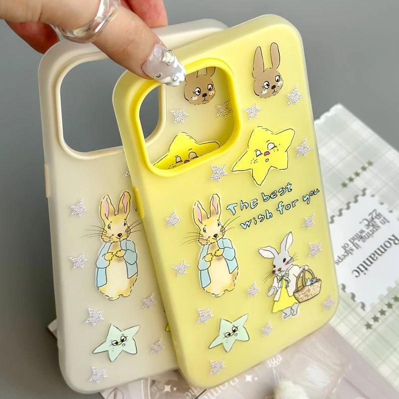 Star Rabbit Is Suitable for Apple 16/17promax Mobile Phone Case iPhone15 Skin Matte 13/12 Jelly 14.