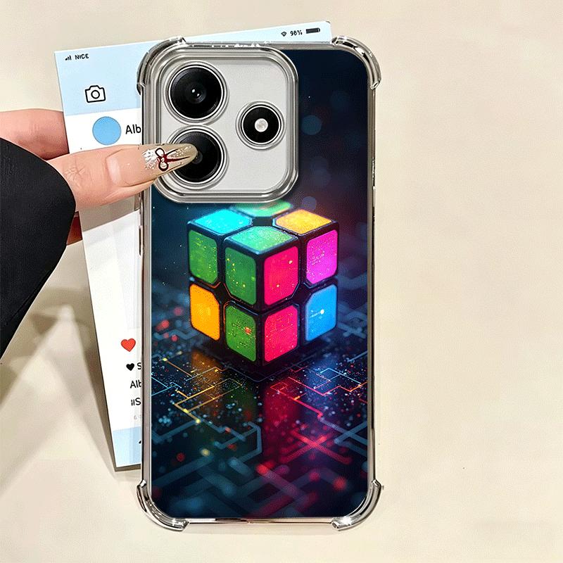 Rubik Cube Formula Spoofs Math Soft Phone Case For Xiaomi Redmi Note 14 15 Pro Plus 13 12 11S 11T 5G 10 9S 9 Plating Anti-Fall F