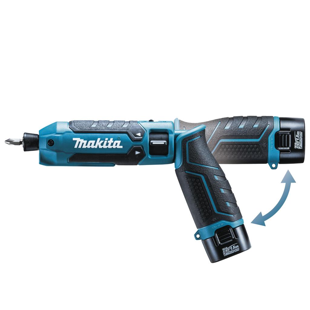 Makita Cordless Pen Impact Driver Includes 2 and Case 7.2V 1.5Ah, Batteries, Charger, (TD023DSHX)