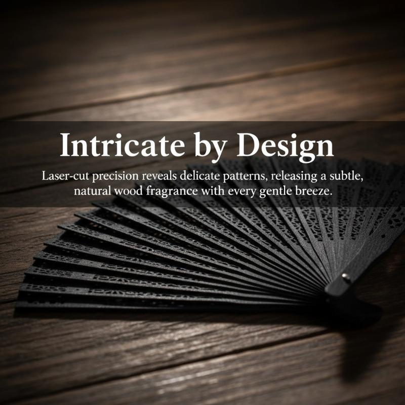 Bamboo Folding Hand Fan Vintage Hollow Carved Wooden Chinese Style Retro Cooling Gift for Women Festival Banquet Prom