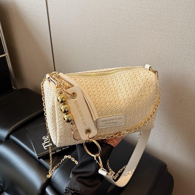 

Высококлассная нишевая соломенная сумка женская 2025 новая модная летняя сумка-подушка универсальная на плечо под мышку