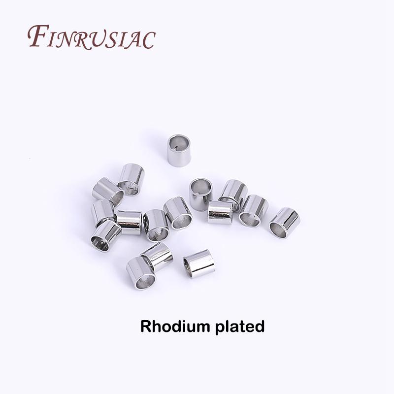 14K/18K Gold Plated 2mm Tube Crimp Beads, High Quality Cylindrical Tube Crimp End Bead For Jewellery Making Supplies Wholesale