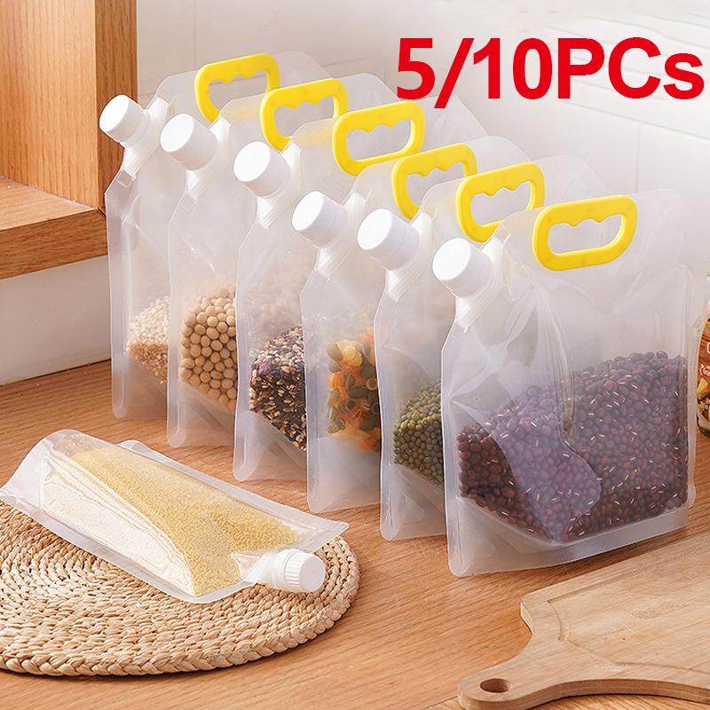 

5/10 шт. портативная сумка для упаковки пищевых продуктов, герметичная сумка для зерна, сумка для хранения свежести, кухонная сумка