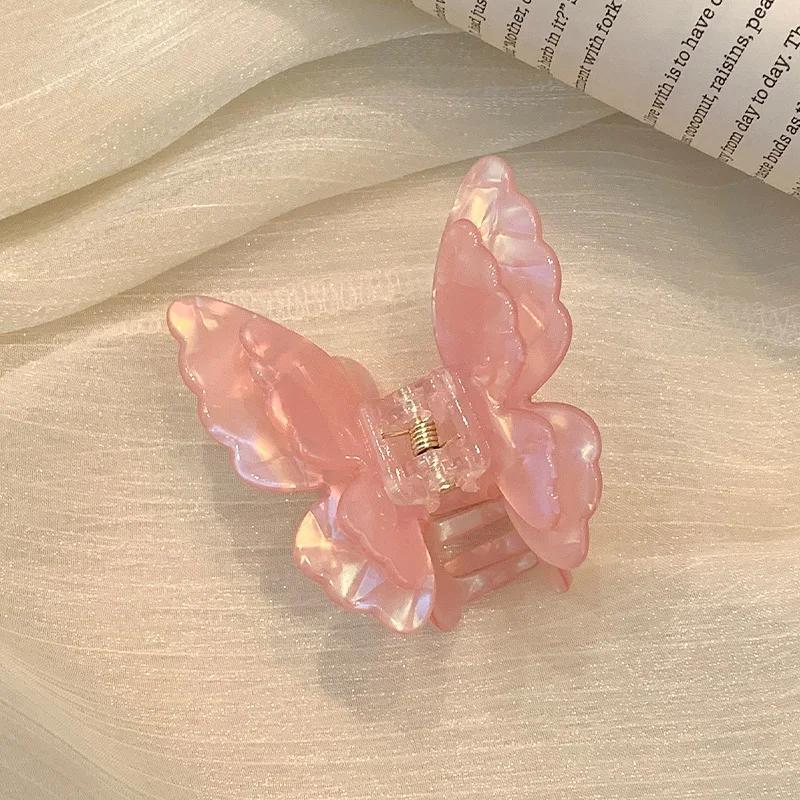 Fairy Butterfly Hair Claw French Retro Acetate Crab Hair Clip Sweet Princess Shark Clip For Women Girl Hairpin Hair Accessories