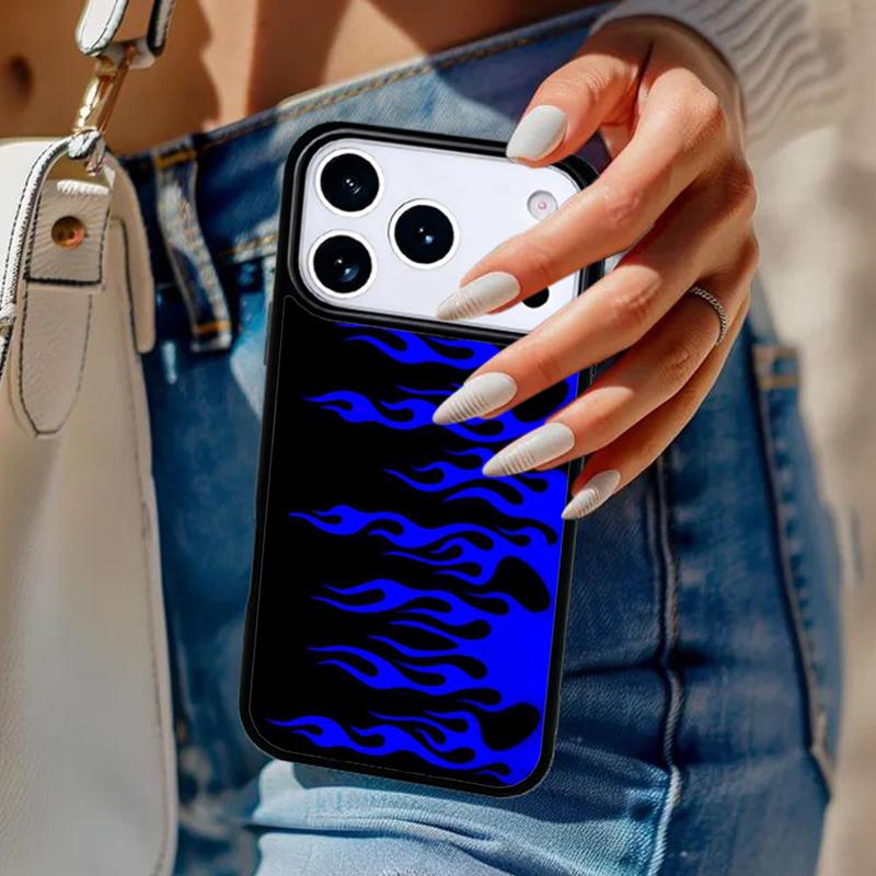 Red Blue Flame Phone Case For iPhone 17 Air 14 15 13 12 Max Cover For Apple 16e 11 Pro Max Plus Coque