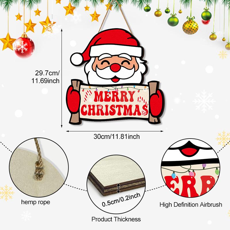 Home Wall Decoration Christmas Wall Decoration Wall Hanging Cartoon Snowman Children's Room Atmosphere Door Hanging Sign Hanging