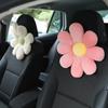 Cute Flower Car Neck Pillow Cushion Soft Car Headrest Waist Pillow Safety Seat Belt Shoulder Pad Car Accessories for Girls Women