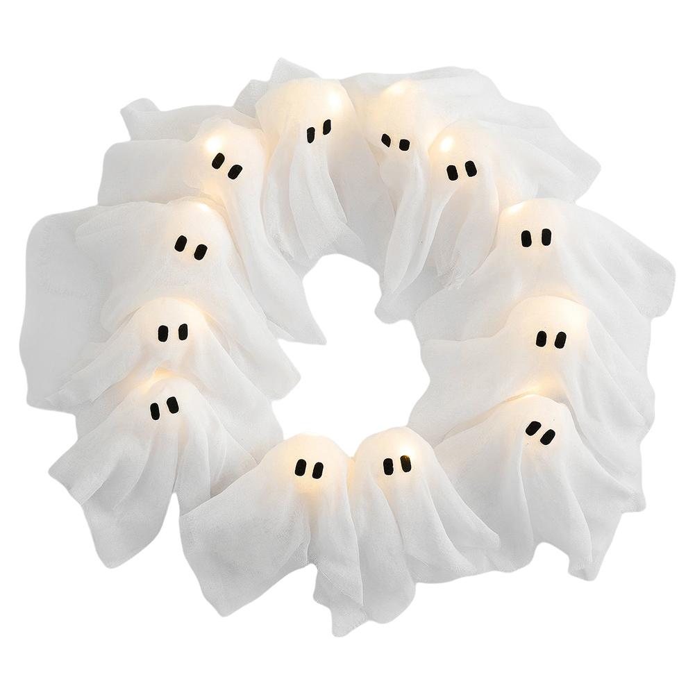 Halloween Decorations Halloween Ghost Wreath Cute Ghost Halloween Wreath Spooky Hanging Sign for Front Door
