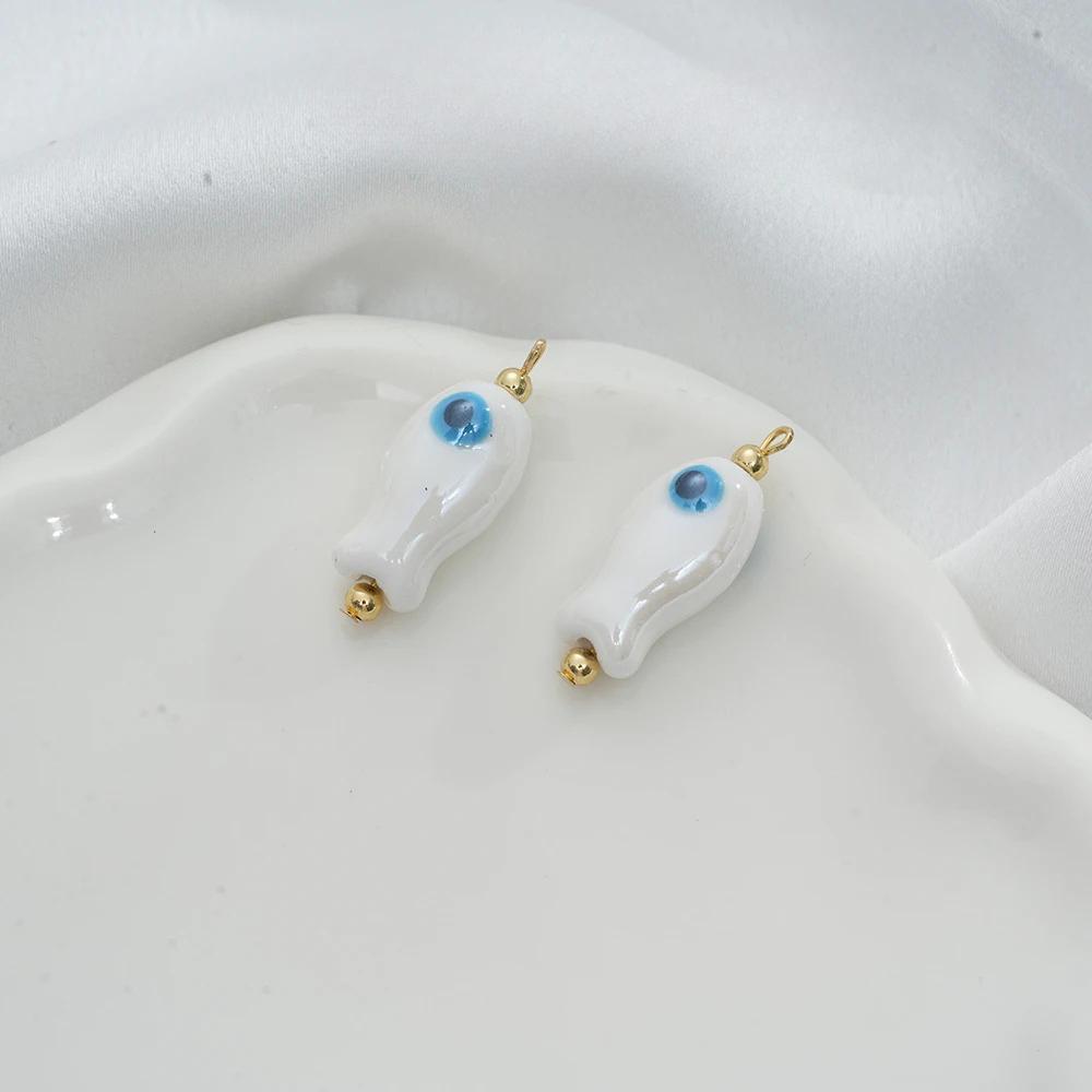 1 Stück Handbemalte Keramik-Fischanhänger: Entzückendes Tiermotiv, DIY-Schmuck, Halsketten, Ohrringe, Schlüsselanhänger KTJ