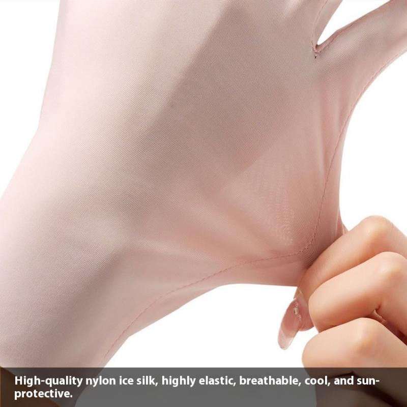 Pro Uv Protection Gloves For Nail Art Gel Nail Lamp Sunscreen Gloves Fingerless Hand Sun Care Thin Cool Ice Silk Silky Sun Glove