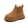 Matte PU Leather Trendy Winter Short Boots for Children Versatile Wear-resistant Chelsea Boots Warm School Shoes Girl Boy I10014