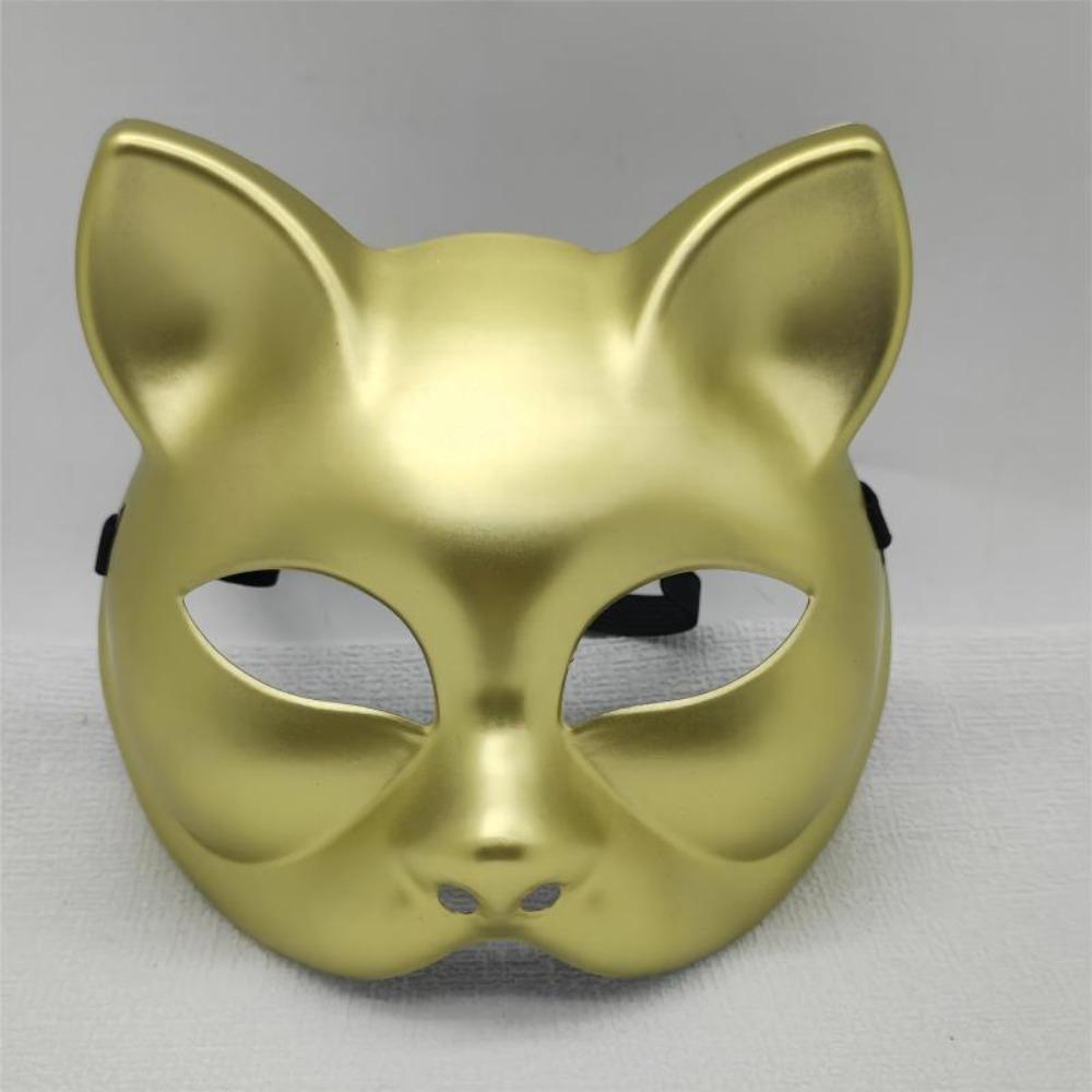 Costume Props Cat Half Face Mask Plastic Halloween Mask Funny Cosplay Mask Carnival
