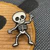 Zinc Zinc Zinc Alloy Skeleton Brooch Elegant Flying Broomstick Cat Brooch Creative Cartoon Pin  Halloween