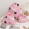 1PCS Drawstring Storage Bags Cute Cartoon Printed Dustproof Pouch for Cosmetic Makeup Organizer Portable Travel Accessories