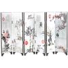 Mini Size Wooden Folding Screen Retro Nament Bedroom Living Room Decor Six Panel Partition Wall Dividers Privacy Room Separator