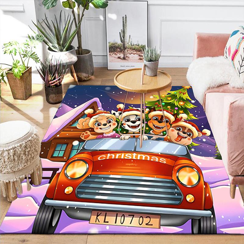 1Pc Christmas Car Adventure Rug Office Carpet Indoor Outdoor Doormat Nonslip Soft And Comfortable Living Room Christmas Halloween Gift D91871