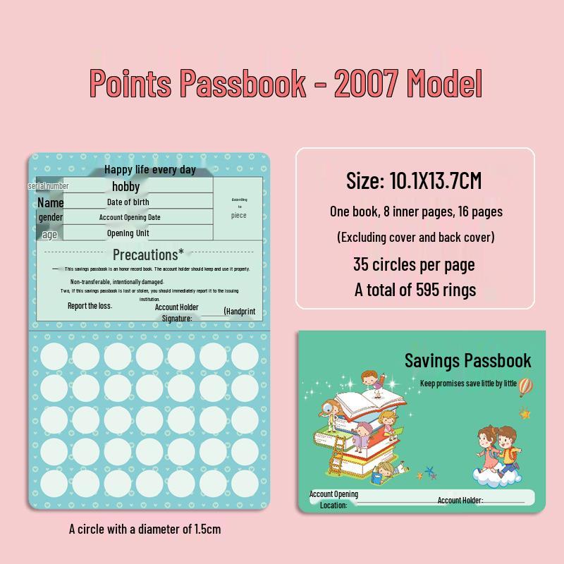 Custom Stampable Reading Passport for Kids - Points and Wish Passbook with Stickers