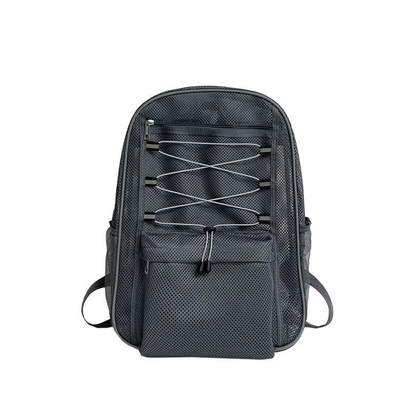 Mesh school bag junior high school students ins high quality transparent backpack men s outdoor backpack 33*12*45