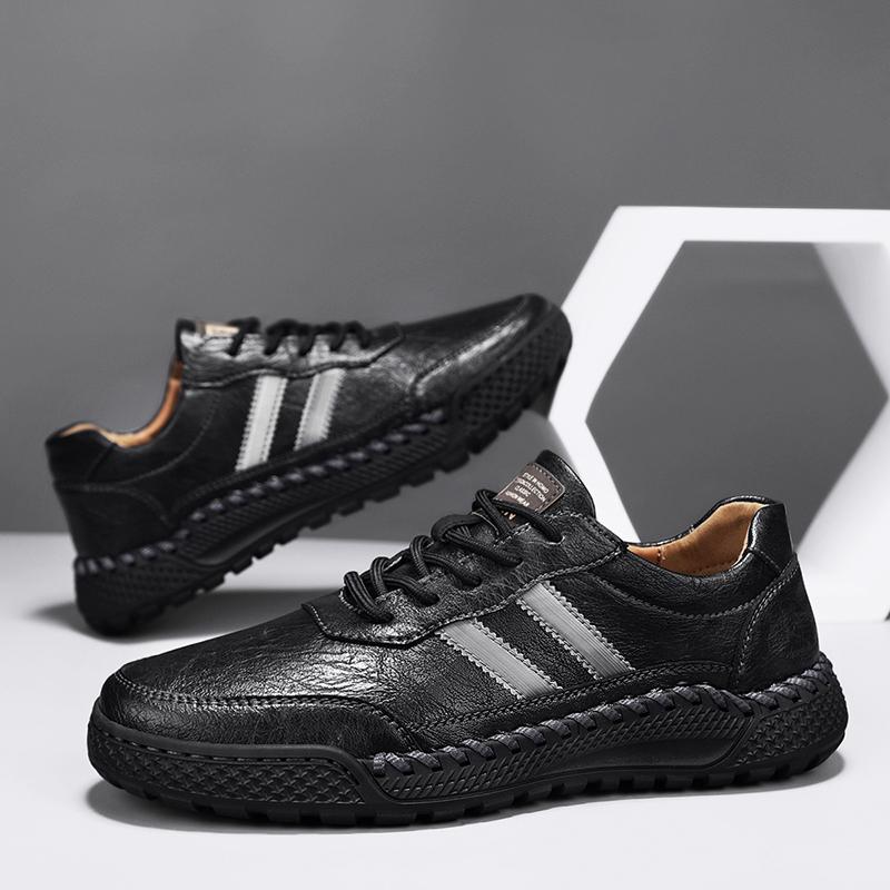 38-46 Herren Retro Echtleder Freizeitschuhe Winter Plus Samt Stiefeletten Frühling/Herbst Herrenstiefel