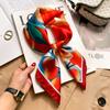Blue and white temperament 71 small square scarf silk scarf women's new summer thin versatile fashion simple high-end scarf