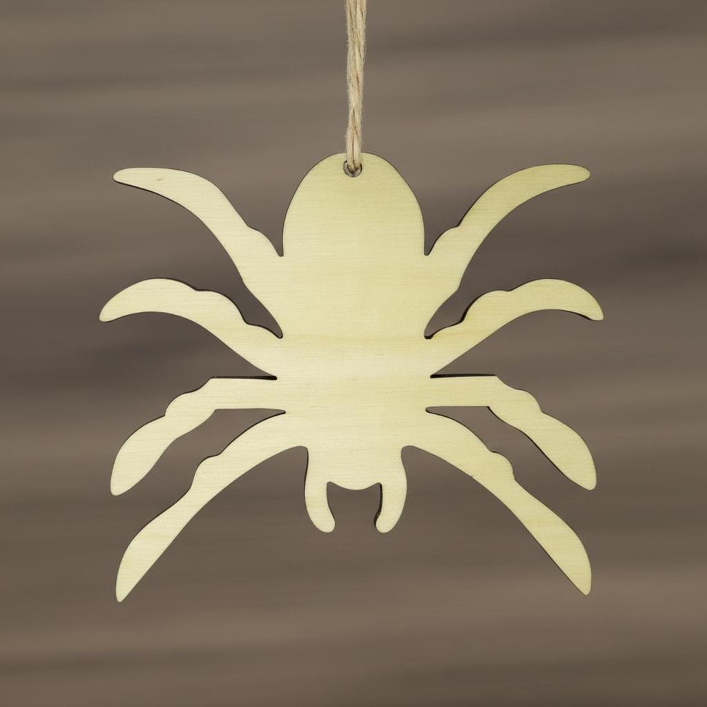 10 Pieces Cut Wooden Spider Ornament Halloween for Doorways