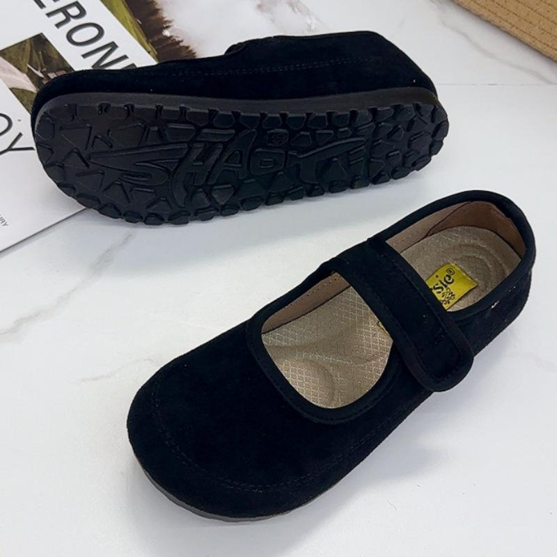 2025 Spring Women's French Velcro Mary Jane Flats - Comfortable Birken-Style, Perfect Skirt Match