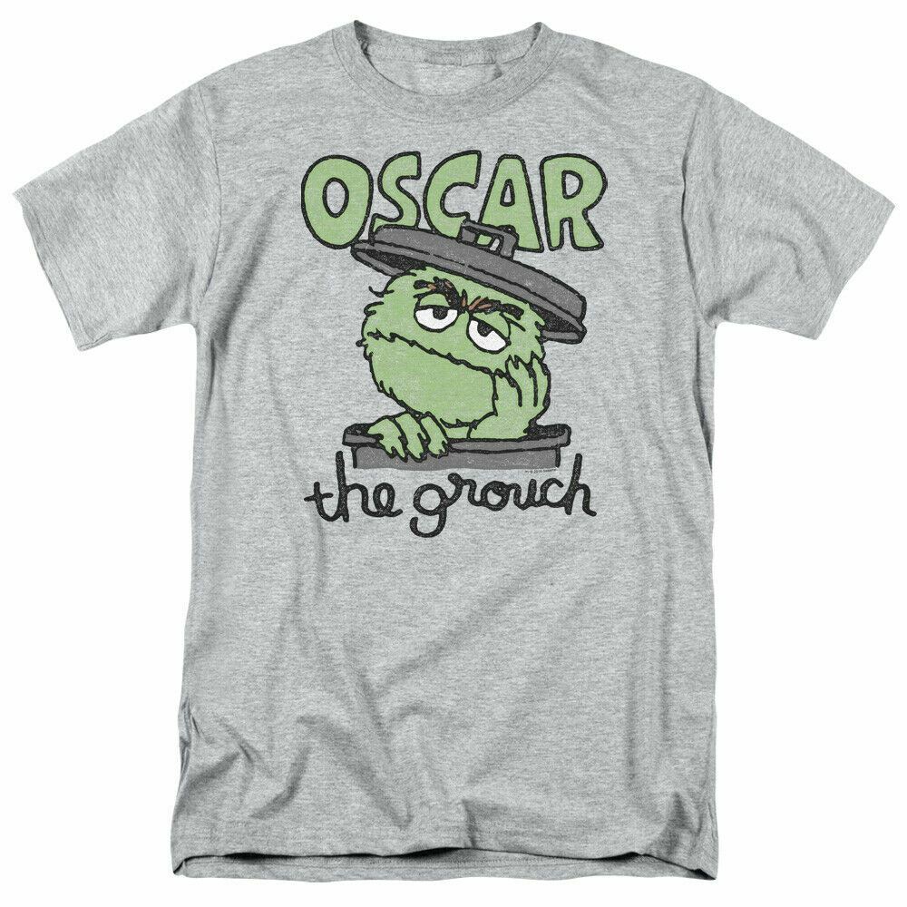 26 Sesame Street Canned Grouch T Shirt Mens Licensed Classic TV Oscar Sport Gray Unisex T-Shirt XXXL