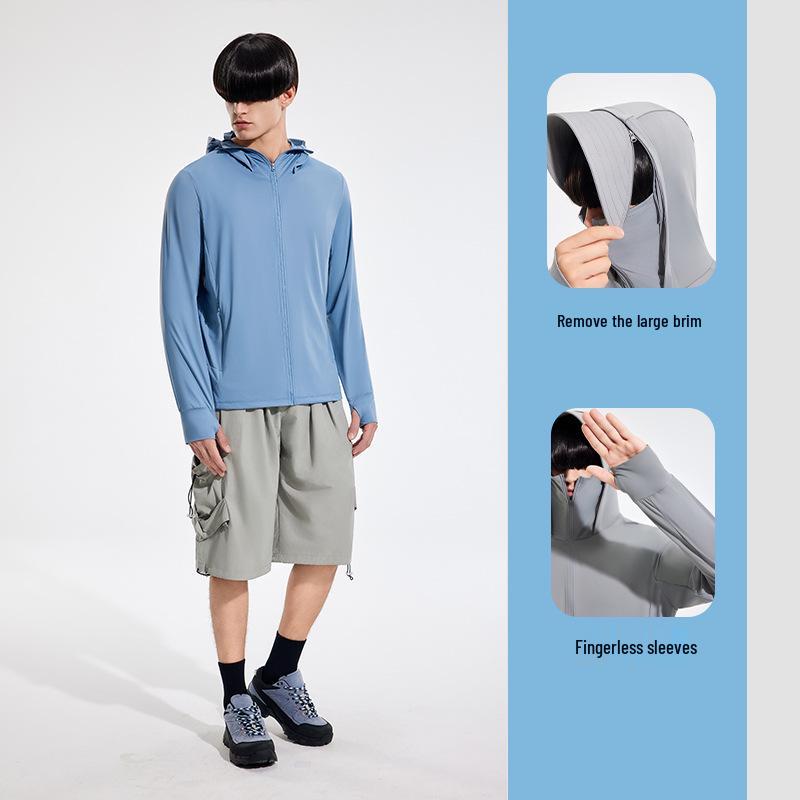 Ultra Cool Ice Silk Sun Protection Jacket - Breathable, UV Shielding for Women & Men with Large Brim - Perfect for Outdoor Summer Wear