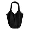 Vintage Red Polyester Knit Tote Bag for Women Hollow Out Shoulder Crossbody Purse