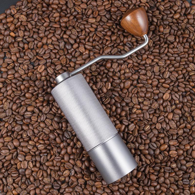 Manual Coffee Grinder Diamond Grinder CNC Stainless Steel Core Lengthened Handle Double Bearing Adjustable Coffee Bean Grinder