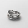 MODIAN Pure 925 Silver Fashion Multilayer Lines Sense Of Design Adjustable Finger Rings For Women Jewelry