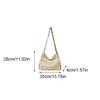 Soft Solid Color Knitted Shoulder Bag Bohemian Hollow Crochet Tote Bag Large Capacity Woven Shopping Handbag Girls