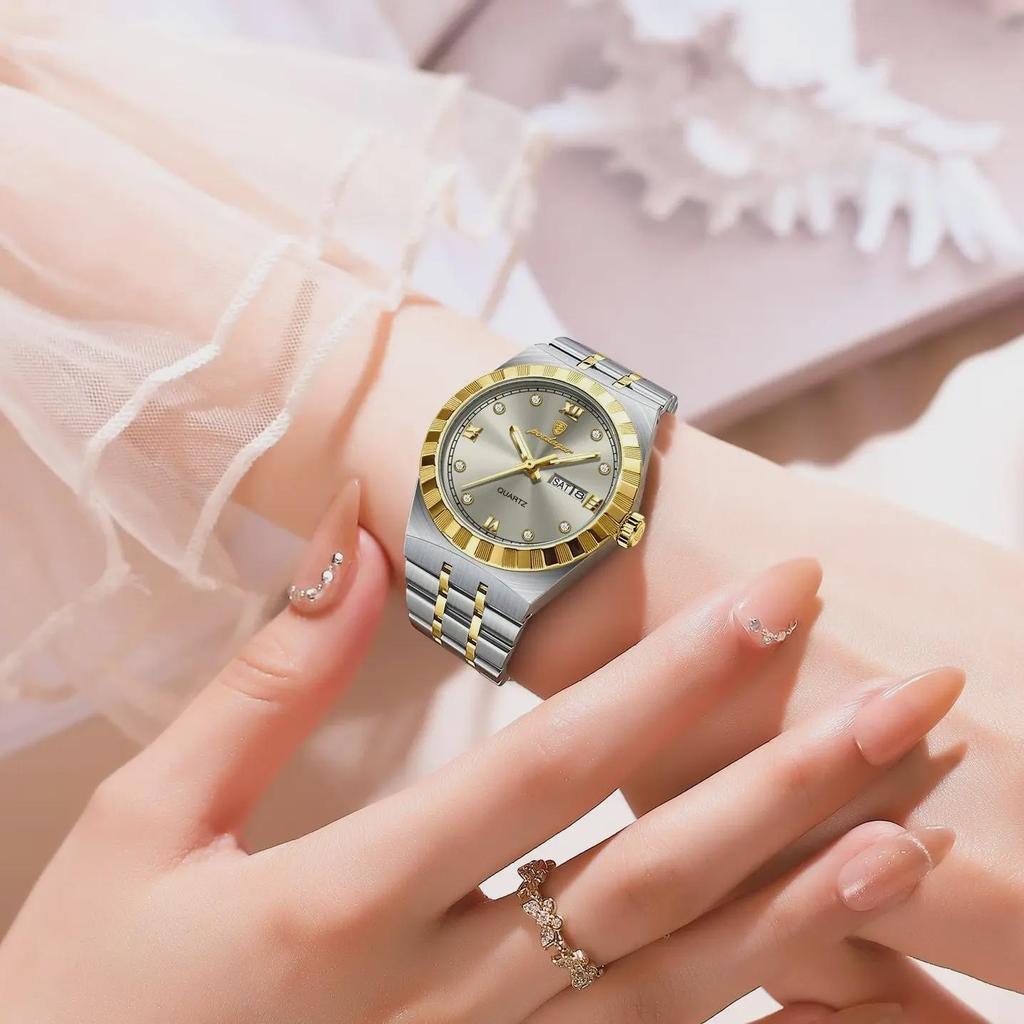POEDAGAR Luxury Woman Watch Week Date Waterproof Luminous Business Women's Watch Stainless Steel Quartz Casual Watches For Women