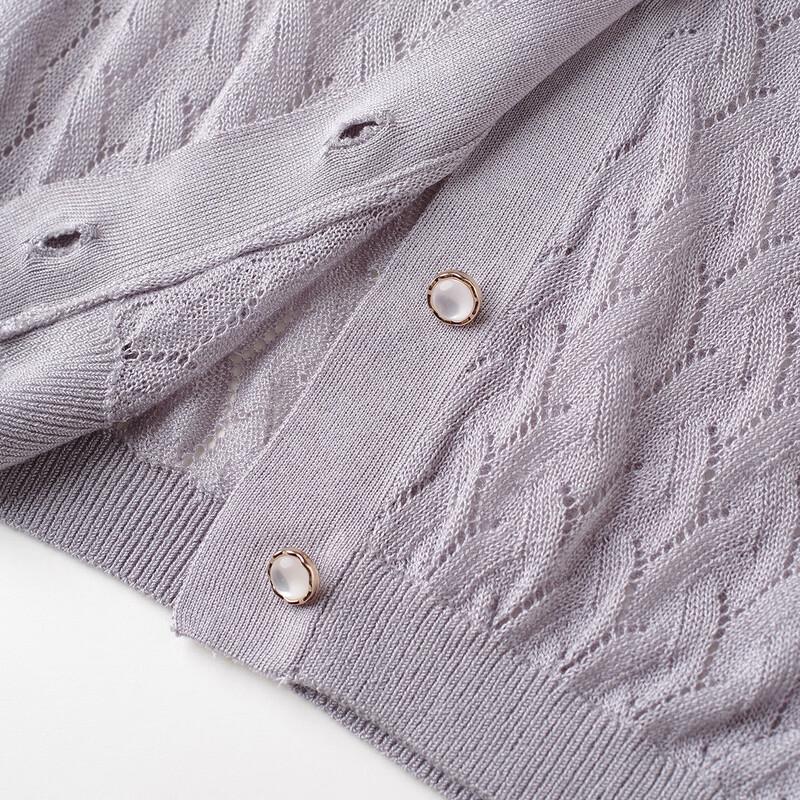 Women's Short Silk Blend Knit Cardigan