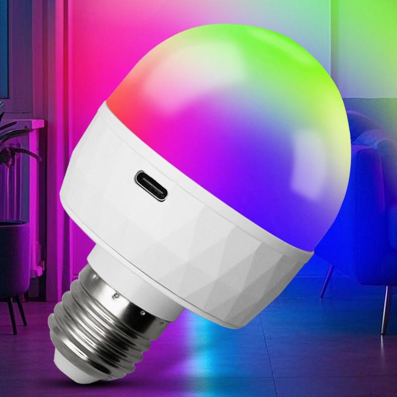 Wireless RGB LED Light Bulb with Magnet and Type-C Charging for Home, Camping, and Outdoor Use
