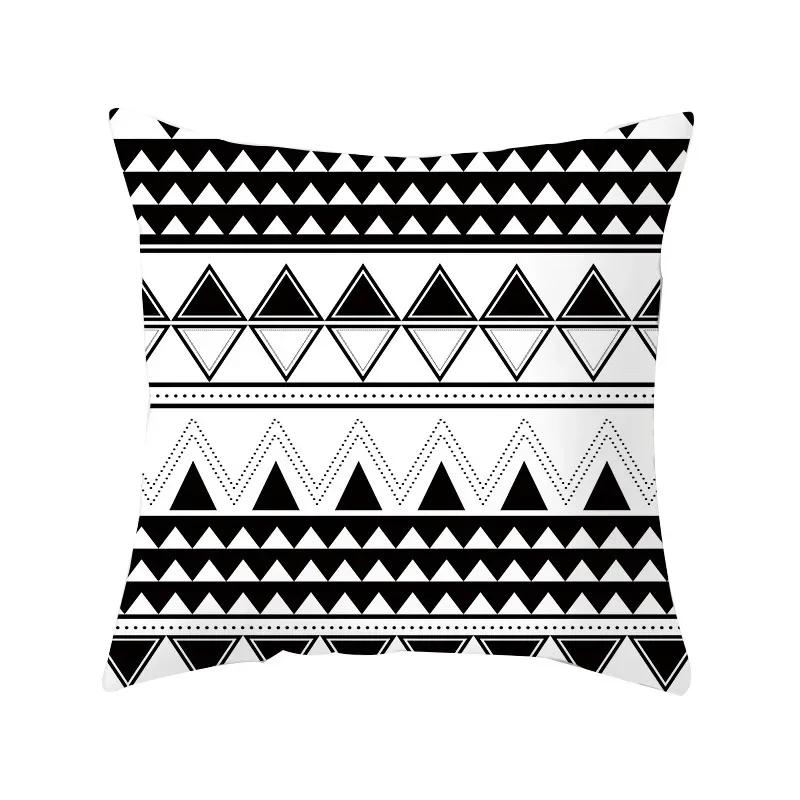 VIKAMA Minimalist Black White Cushion Cover Aesthetic Geometric Print Sofa Pillow Cover Living Room Car Soft Home Decor
