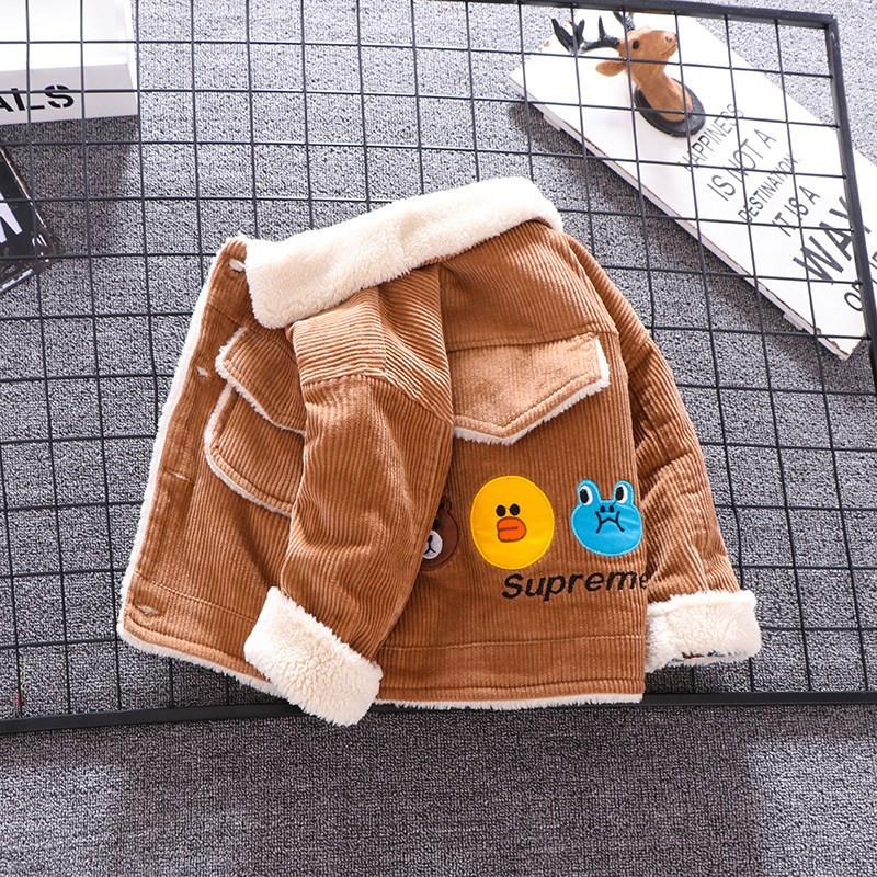 Winter Boys' Plush and Thick Cartoon Fashionable Versatile Comfortable Jacket