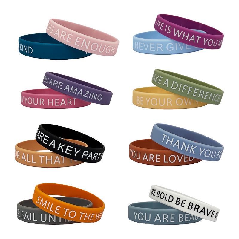 Motivational Silicone Wristbands: 16 Styles for Students, Sports & Positive Energy