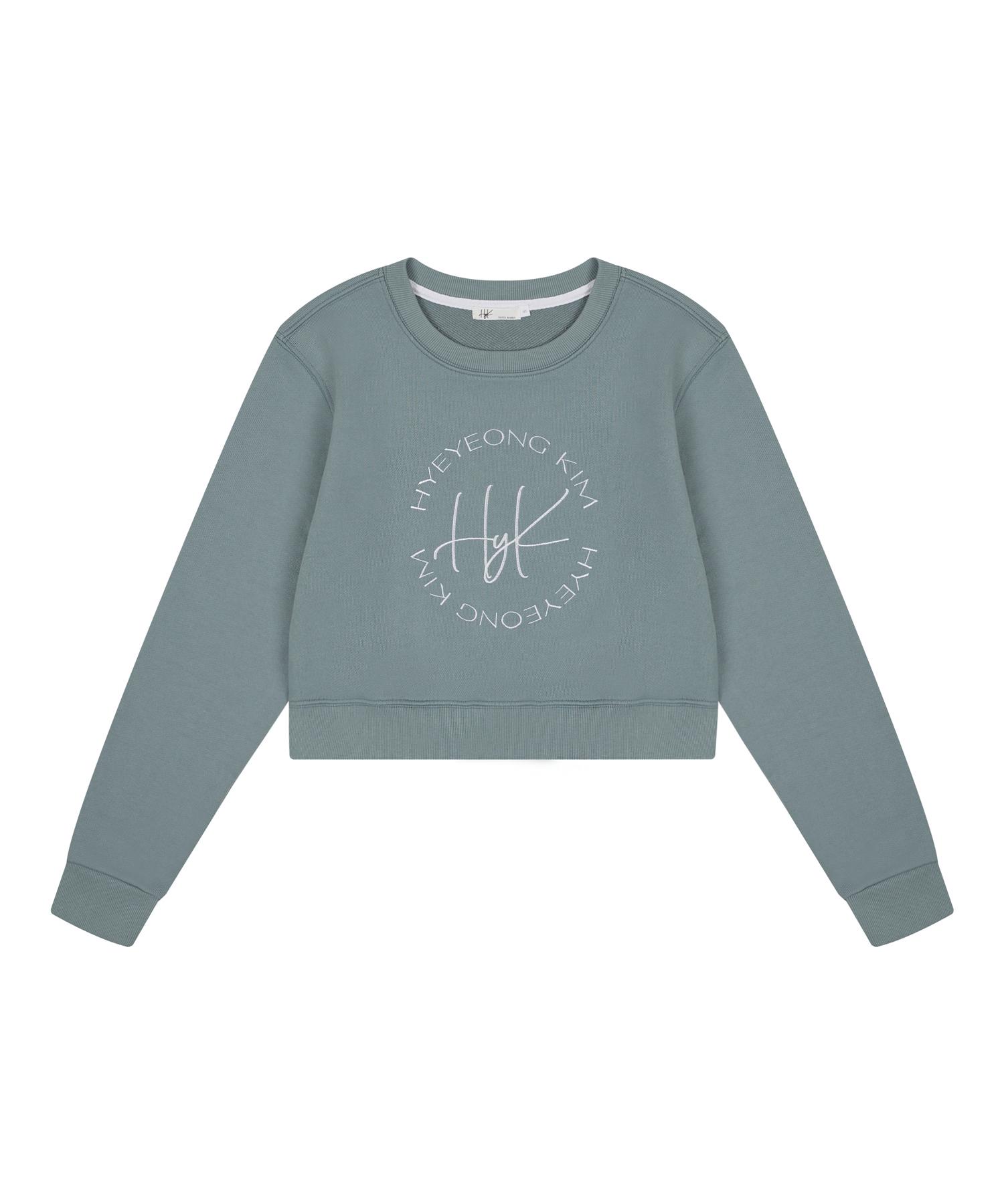 Укороченный свитшот с логотипом Hye Young Kim - Стальной синий Light Gray / M