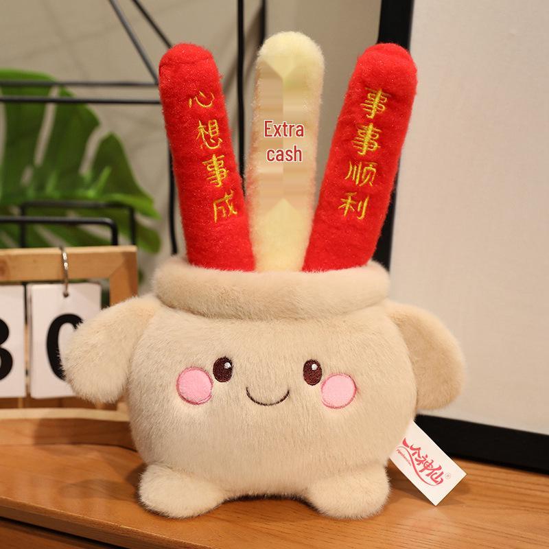 Prayer Incense Burner Plush Doll - Lucky Exam Charm Ornament
