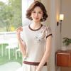 Stylish Knit Top for 50-Year-Old Women - Short-Sleeved, Versatile Summer T-Shirt for Middle-Aged and Elderly