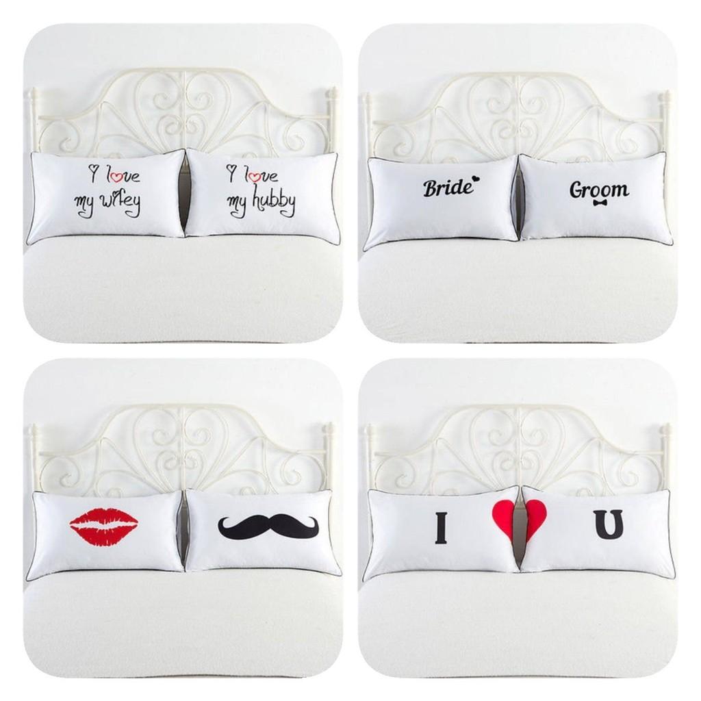 Couple 1 Pair Lovers Home Decor Pillow Case Sofa Waist Throw Cushion Cover